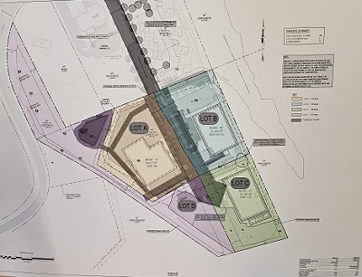 Architects' blueprint of building sites at Stoney Hill Properties, Bristol, VT