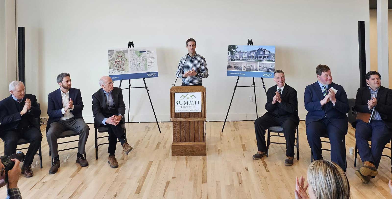 VIP group photo for Stonecrop Meadows housing project groundbreaking