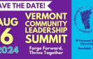 Vermont Community Leadership Summit 2024 Save the Date banner