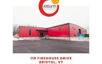 A photo of the new AllEarth Renewables building in Bristol Vermont