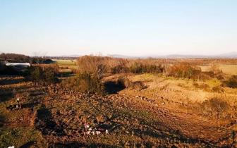 A aerial photo of Agricola Farm in Panton, VT